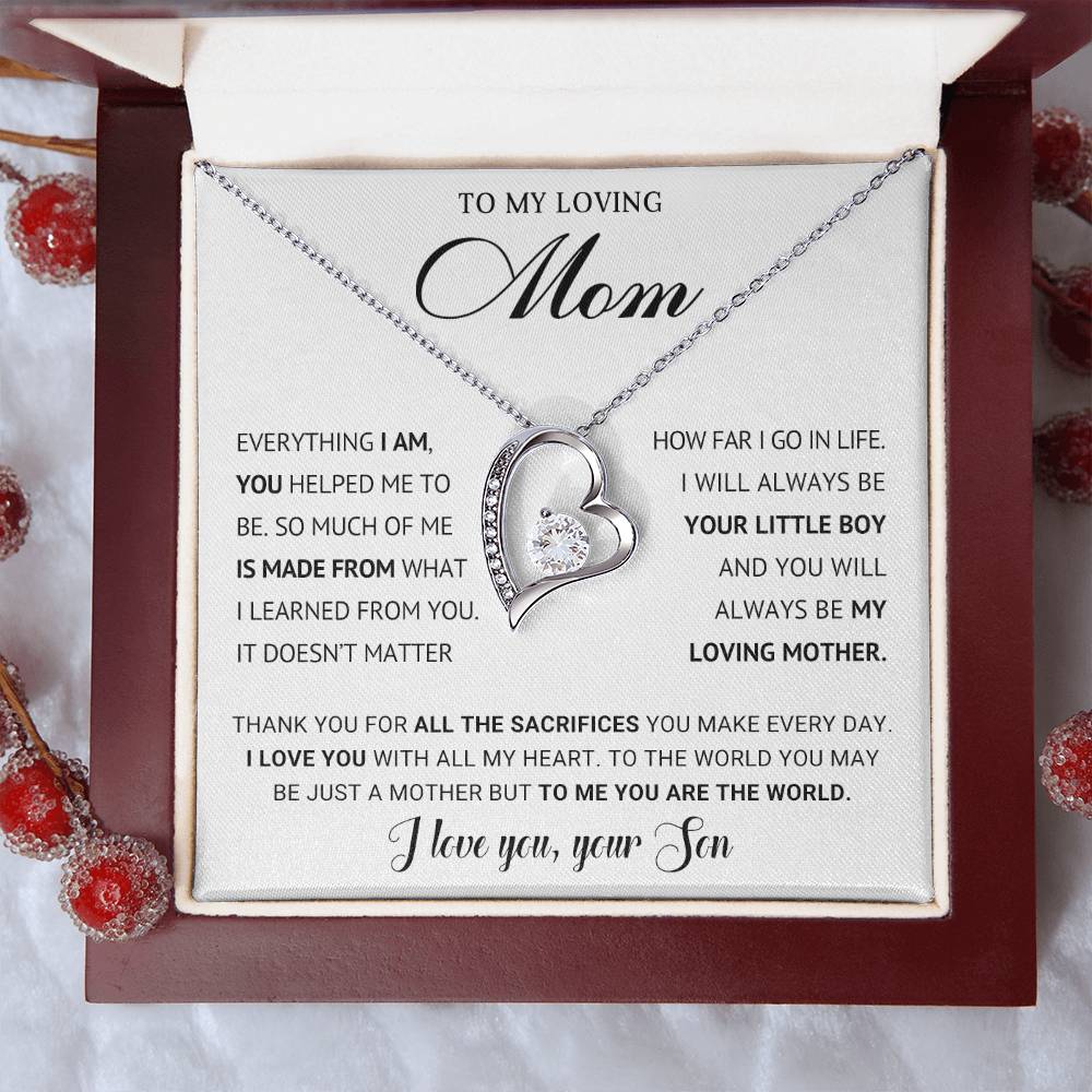 TO MY LOVING MOM - MOTHER'S DAY BEST GIFT FOR MOM - FOREVER LOVE NECKLACE