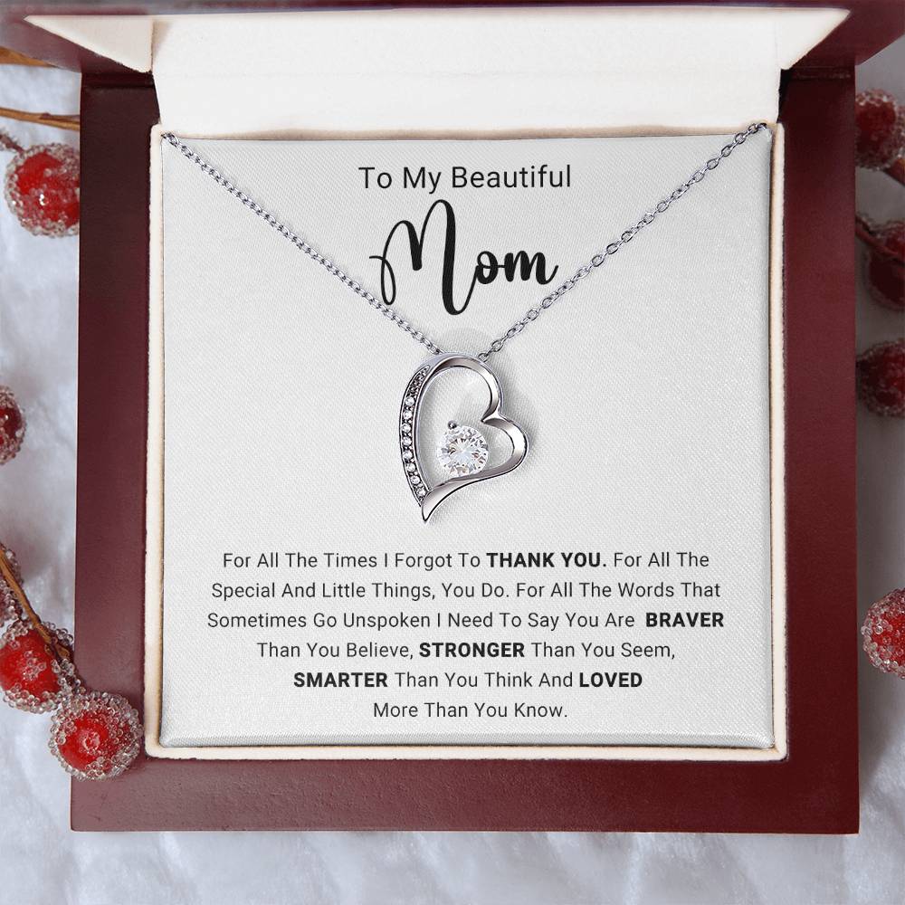 TO MY BEAUTIFUL MOM - HAPPY MOTHER'S DAY - FOREVER LOVE NECKLACE