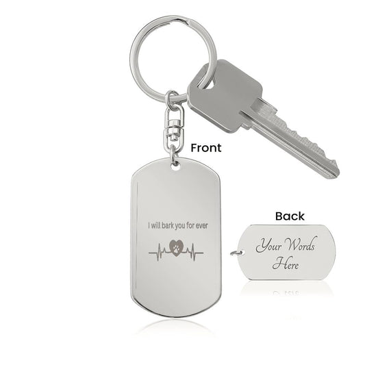 Dog Lovers Engraved Dog Tag Keychain