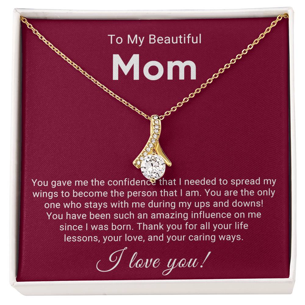 TO MY BEAUTIFUL MOM - ALLURING BEAUTY NECKLACE