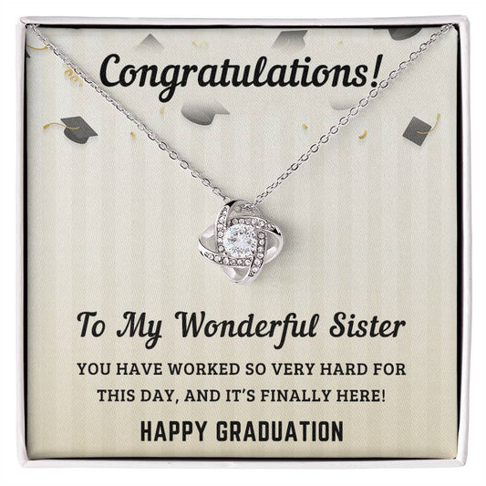 Perfect Graduation Gift - Congratulations - Love Knot Necklace