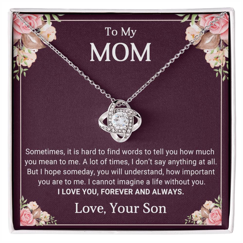 TO MY MOM - BEST GIFT FOR MOM - LOVE KNOT NECKLACE