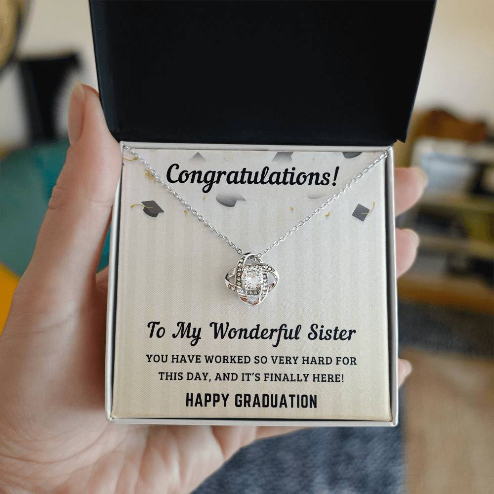 Perfect Graduation Gift - Congratulations - Love Knot Necklace