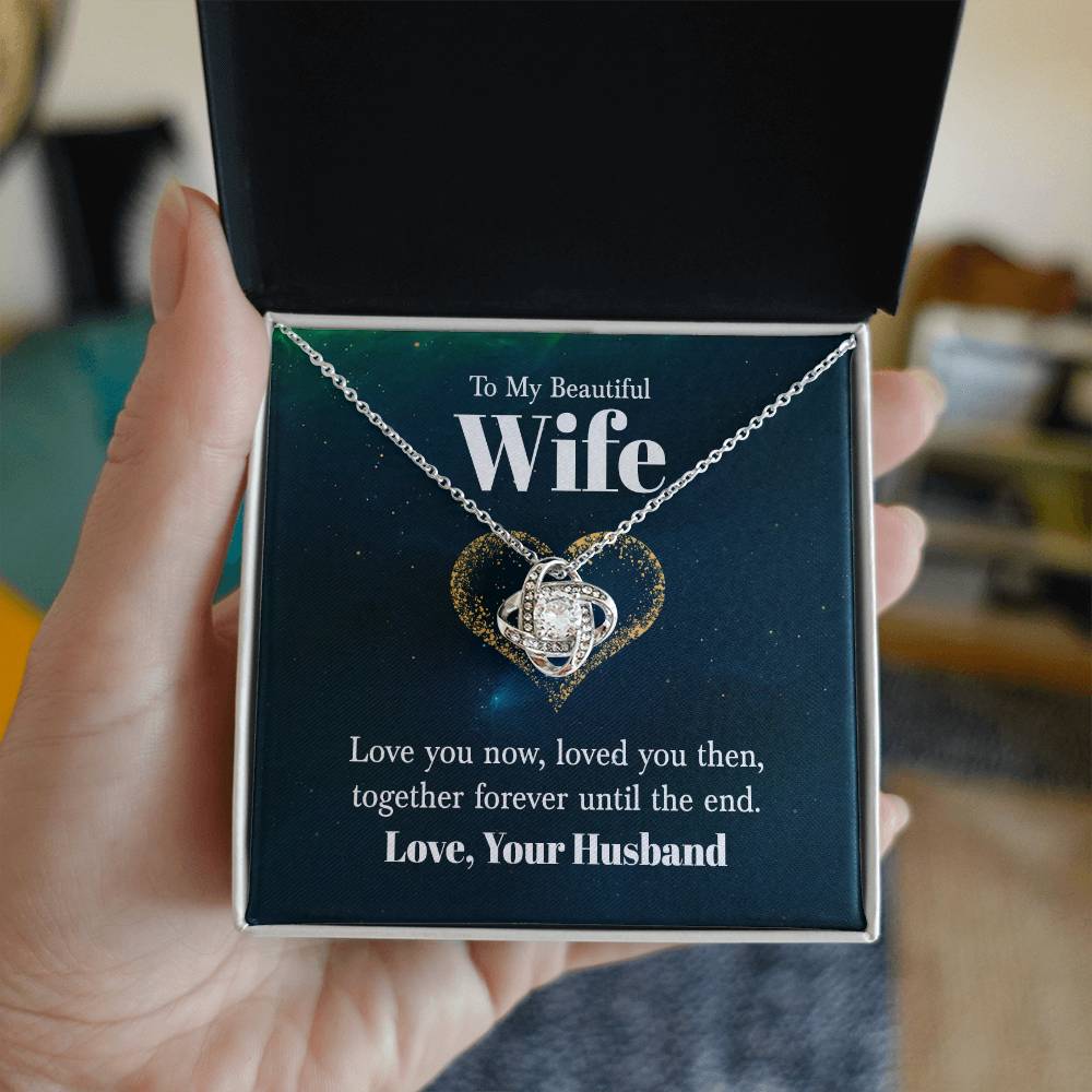 To My Beautiful Wife - Love Knot Necklace