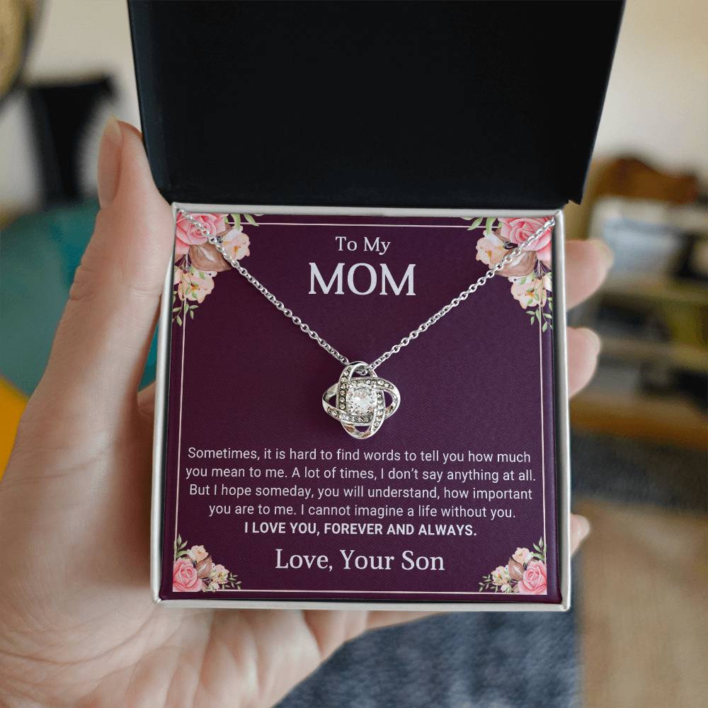TO MY MOM - MOTHER'S DAY BEST GIFT FOR MOM - LOVE KNOT NECKLACE