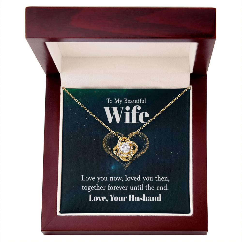 To My Beautiful Wife - Love Knot Necklace