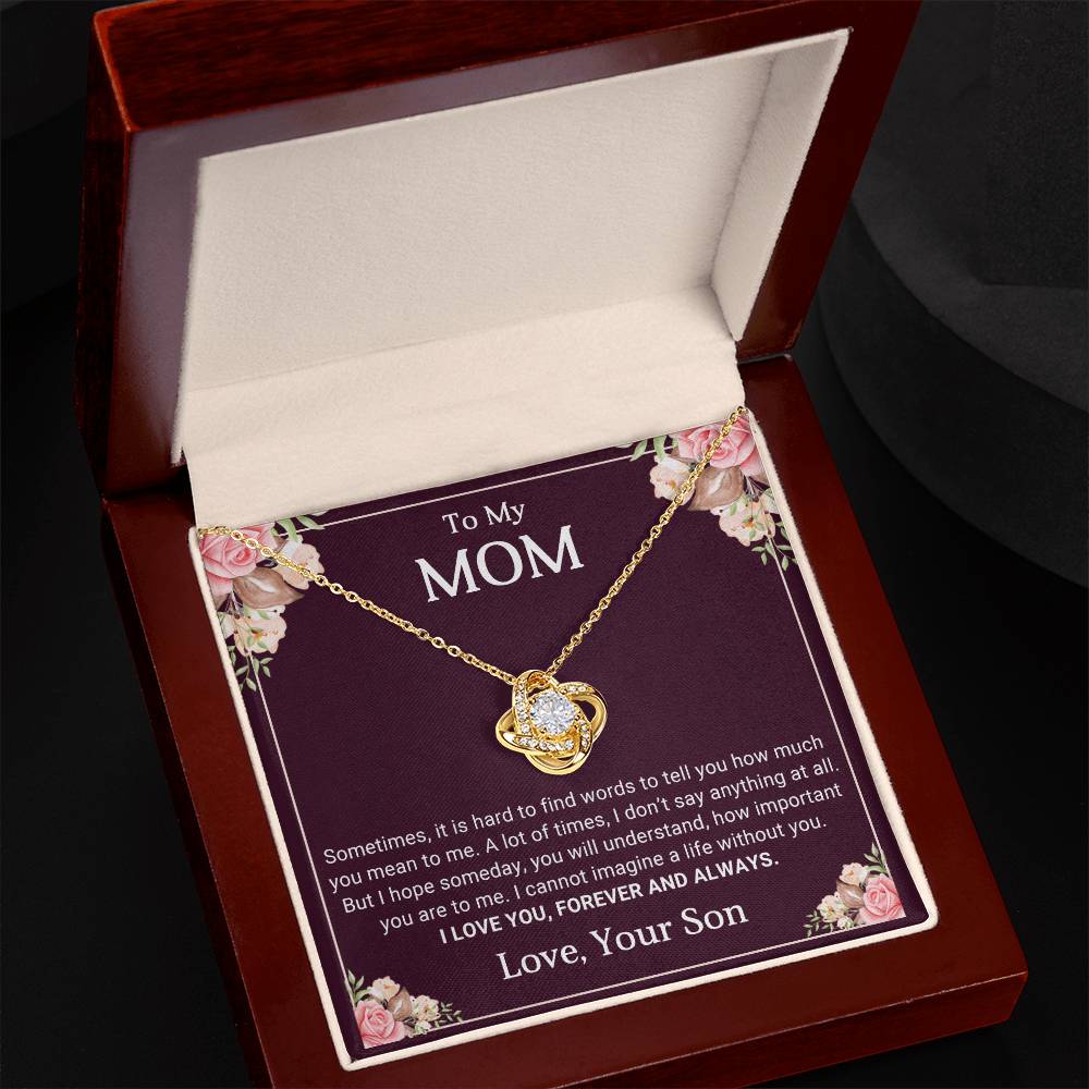 TO MY MOM - BEST GIFT FOR MOM - LOVE KNOT NECKLACE