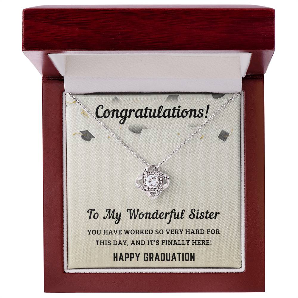 Perfect Graduation Gift - Congratulations - Love Knot Necklace