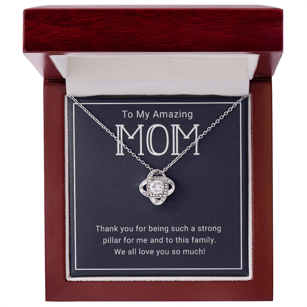 TO MY AMAZING MOM - HAPPY MOTHER'S DAY - LOVE KNOT NECKLACE