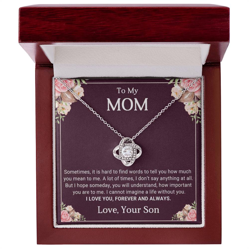 TO MY MOM - MOTHER'S DAY BEST GIFT FOR MOM - LOVE KNOT NECKLACE