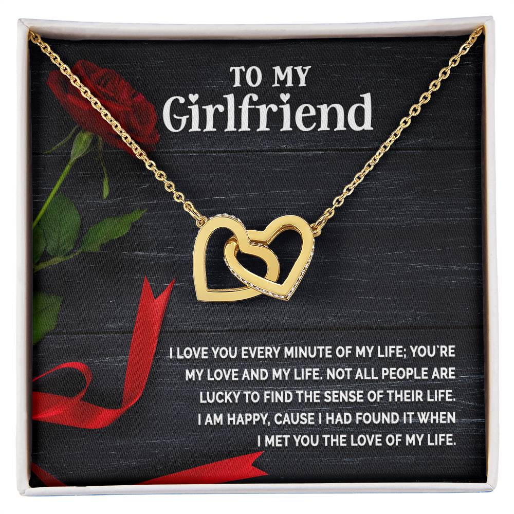 To My Girlfriend - Interlocking Hearts Necklace