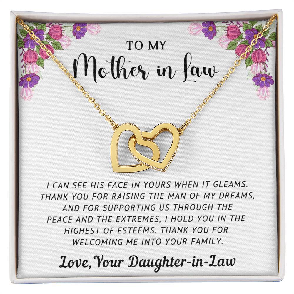 TO MY MOTHER-IN-LAW - INTERLOCKING HEARTS NECKLACE