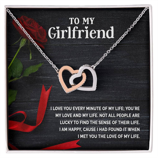 To My Girlfriend - Interlocking Hearts Necklace