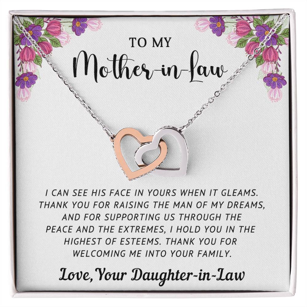 TO MY MOTHER-IN-LAW - INTERLOCKING HEARTS NECKLACE