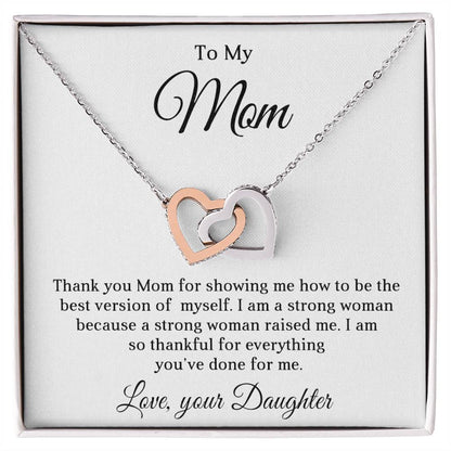 TO MY MOM - INTERLOCKING HEARTS NECKLACE