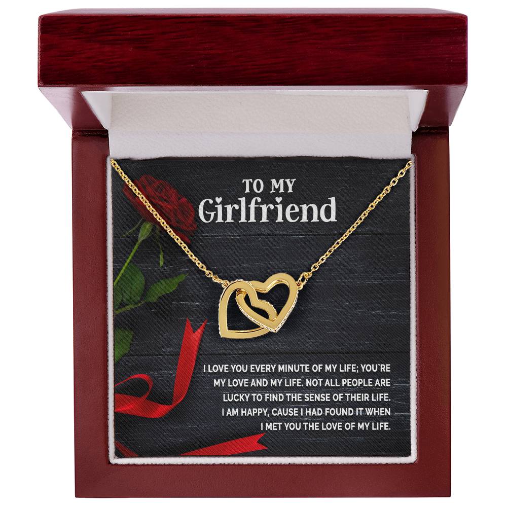 To My Girlfriend - Interlocking Hearts Necklace