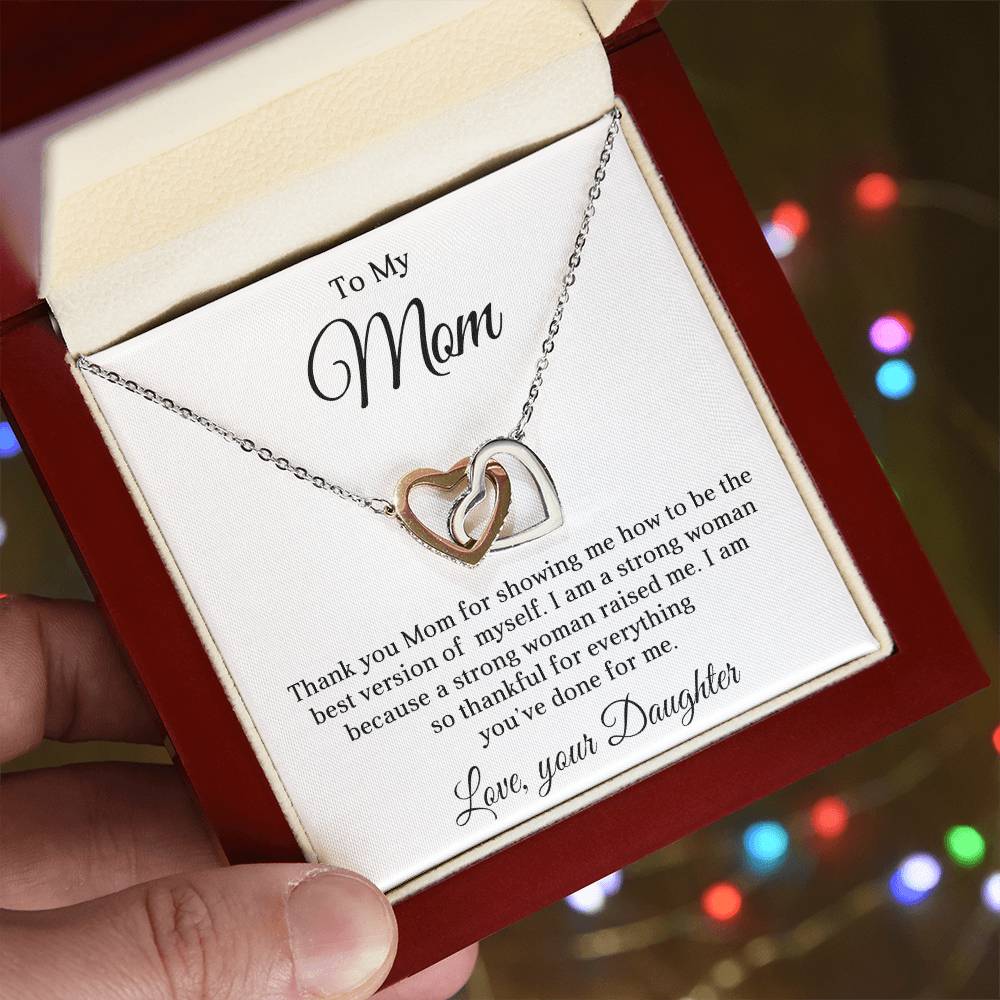 TO MY MOM - INTERLOCKING HEARTS NECKLACE