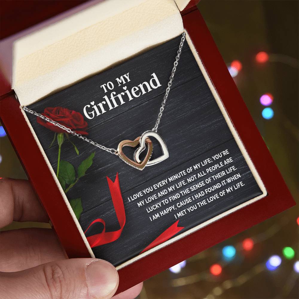 To My Girlfriend - Interlocking Hearts Necklace