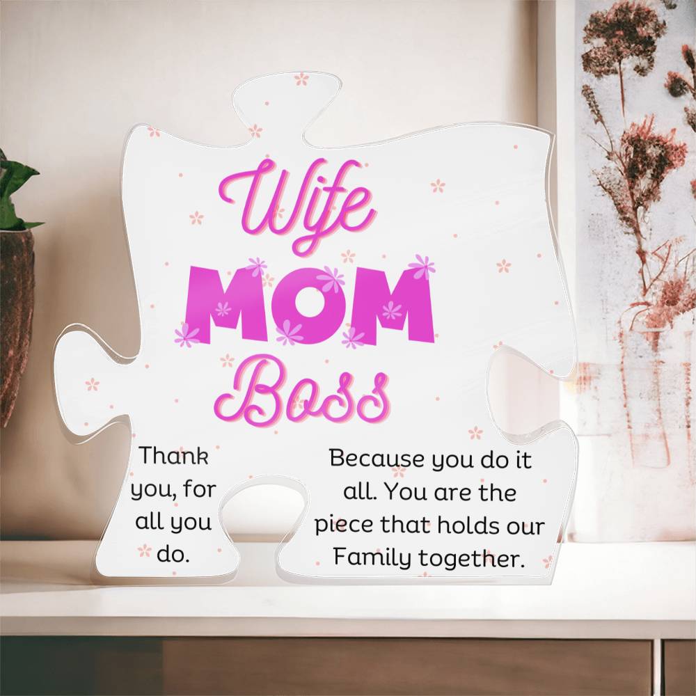 Mom Acrylic Puzzle Plaque