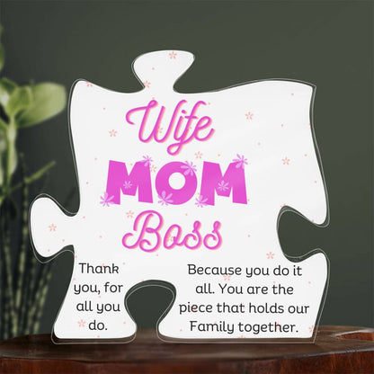 Mom Acrylic Puzzle Plaque