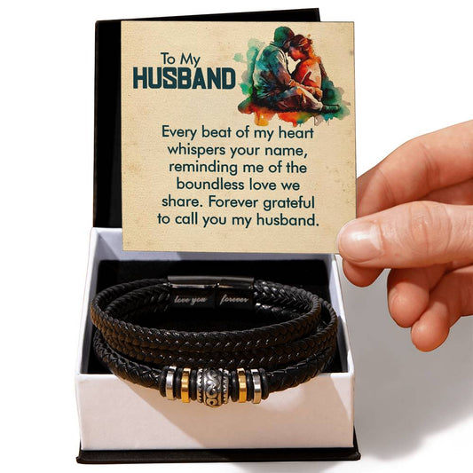 Love You Forever Bracelet - To My Husband Every Beat