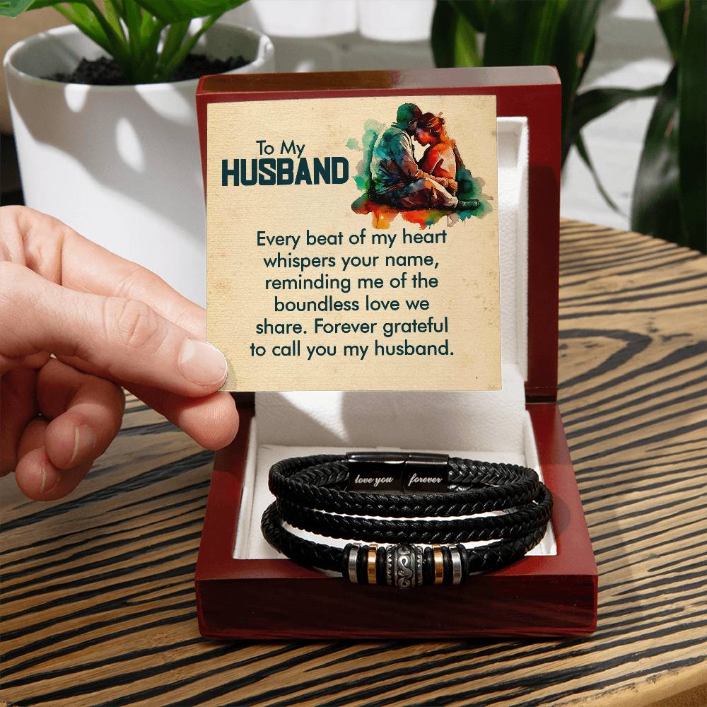 Love You Forever Bracelet - To My Husband Every Beat