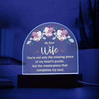 Dome Acrylic Plaque - Missing Piece