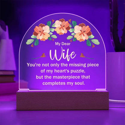 Dome Acrylic Plaque - Missing Piece