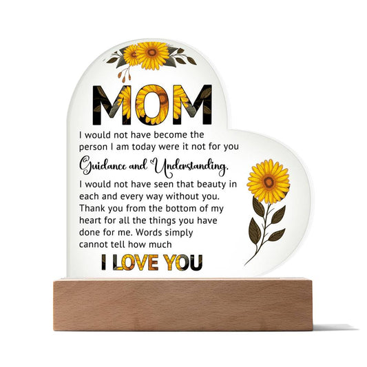 TO MY MOM - ACRYLIC HEART PLAQUE