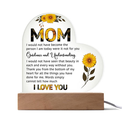 TO MY MOM - ACRYLIC HEART PLAQUE