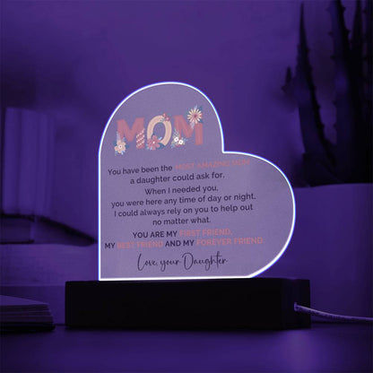 TO MY MOM - HAPPY MOTHER'S DAY - ACRYLIC HEART PLAQUE
