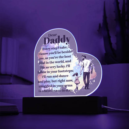 Dear Daddy - Acrylic Heart Plaque