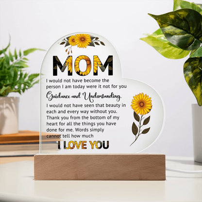 TO MY MOM - ACRYLIC HEART PLAQUE