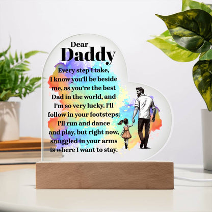 Dear Daddy - Acrylic Heart Plaque