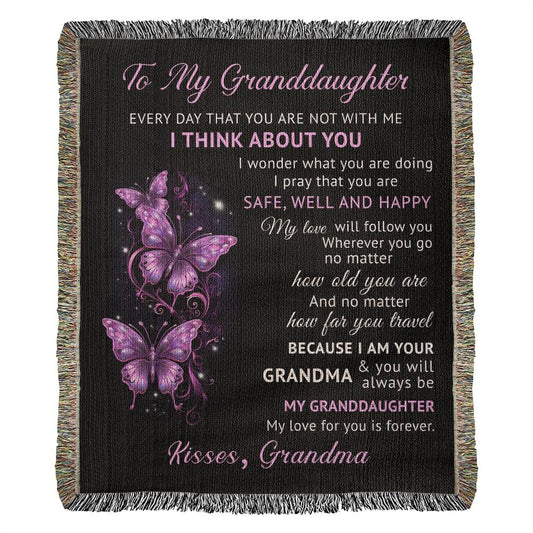 To My Granddaughter - Blanket From Grandma - Heirloom Woven Blanket