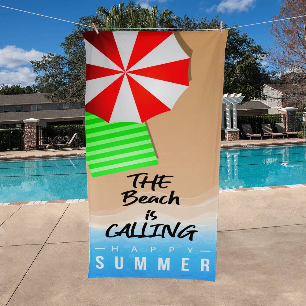 The Beach Is Calling-Beach Towel