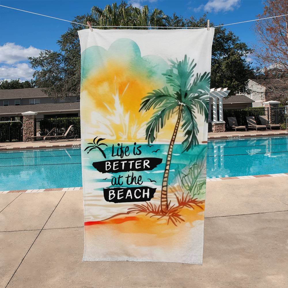 Life is better at the beach-Palm Trees-Towel