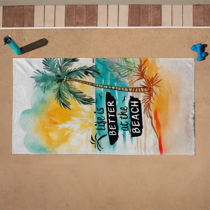 Life is better at the beach-Palm Trees-Towel