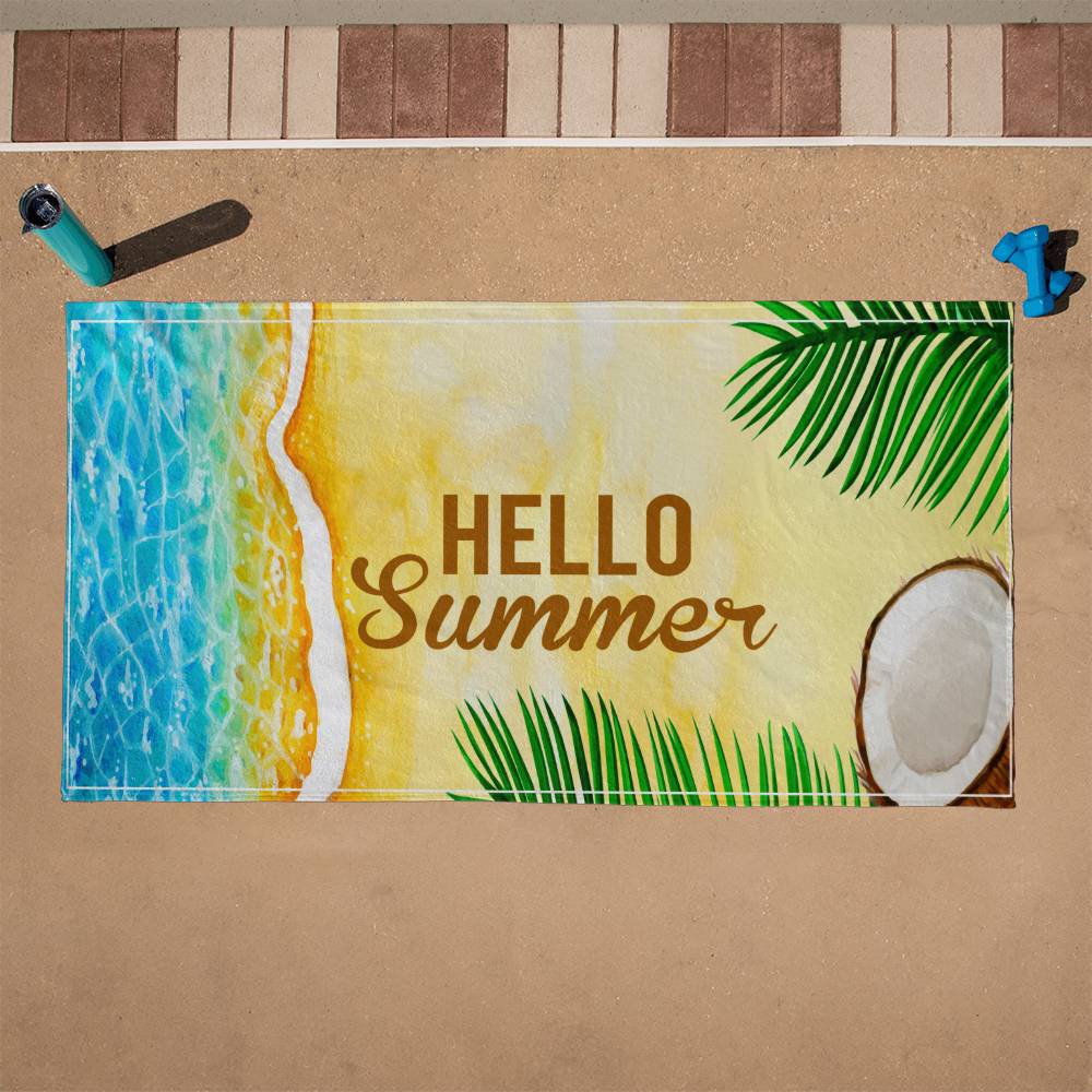 Hello Summer-Sandy Beach-Towel