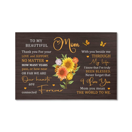 TO MY BEAUTIFUL MOM - HAPPY MOTHER'S DAY - GALLERY WRAPPED CANVAS