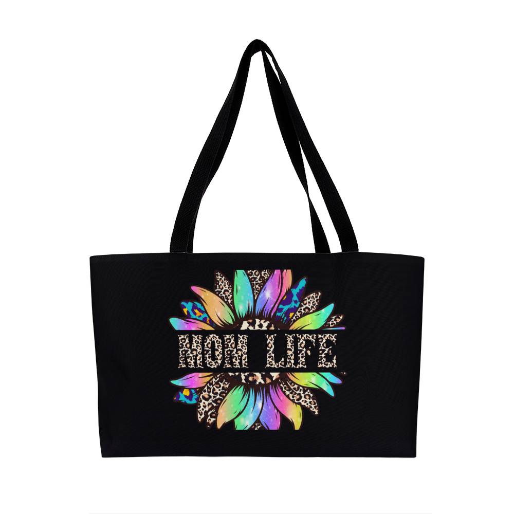 Mom Life Weekender Tote Bag Black