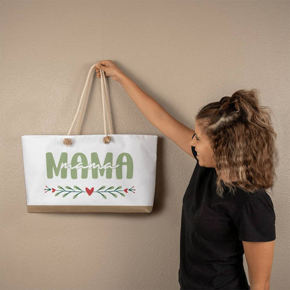 Mama Weekender Tote Bag Beige