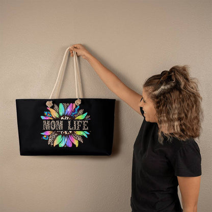 Mom Life Weekender Tote Bag Black