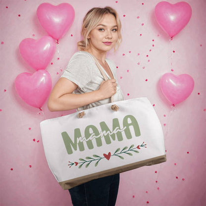 Mama Weekender Tote Bag Beige