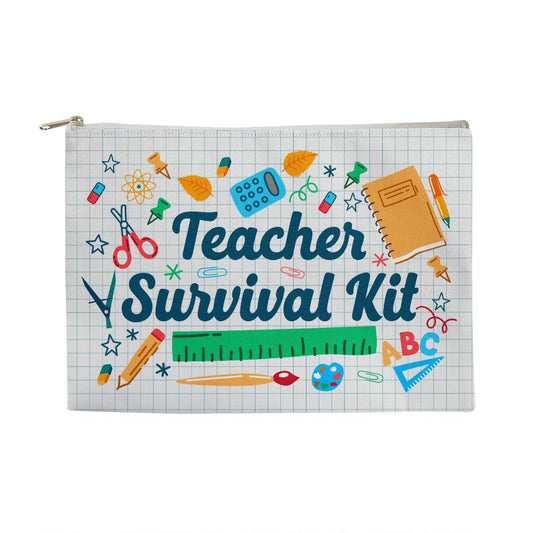 Teacher Survival Kit, Fabric Zippered Pouch, Large