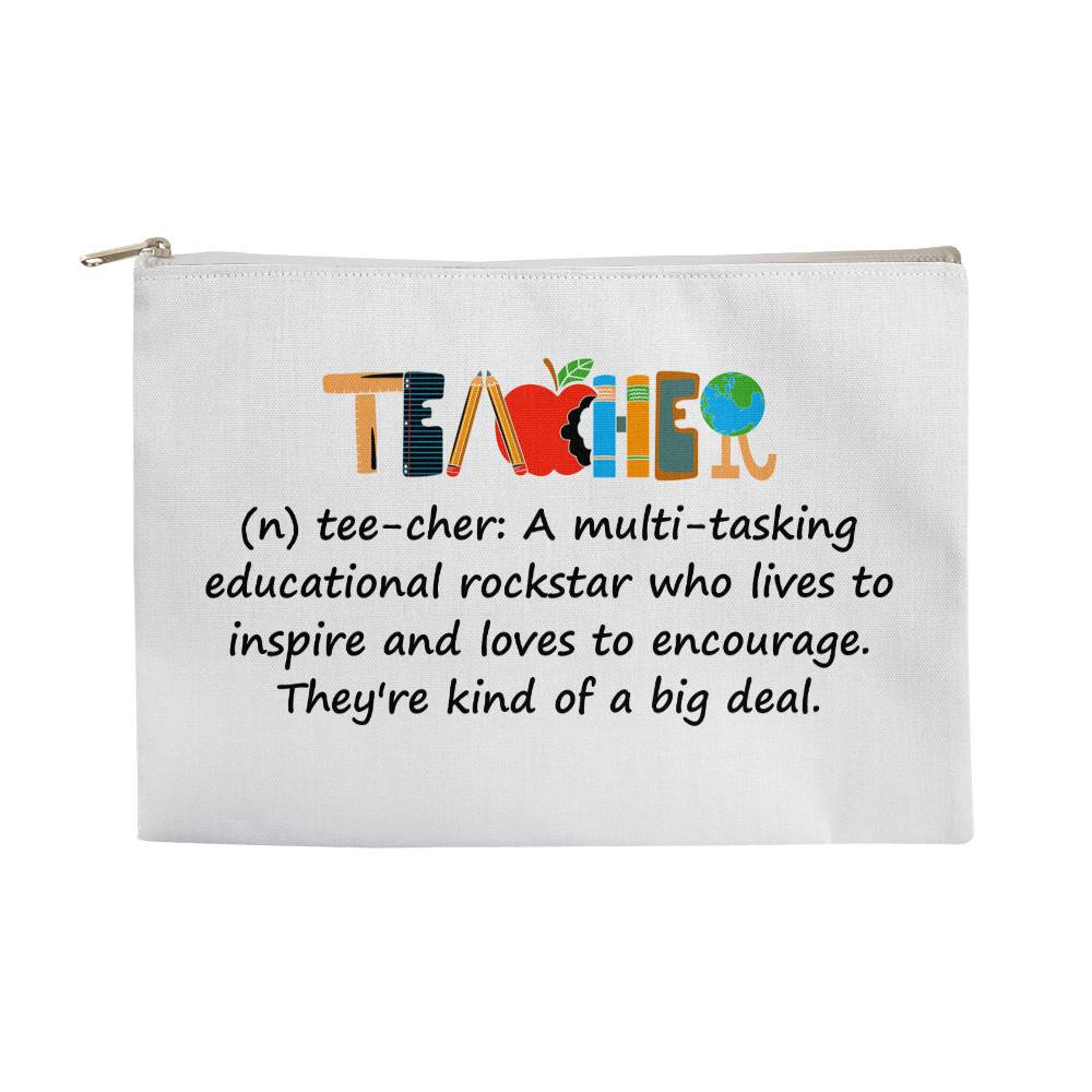 Definition of "Teacher" Fabric Zippered Pouch Large