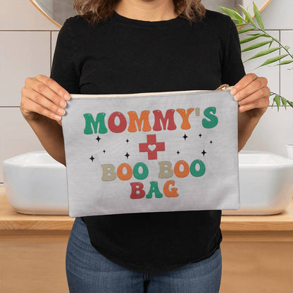 Mommy's Boo Boo Bag, Fabric Zippered Pouch, Large