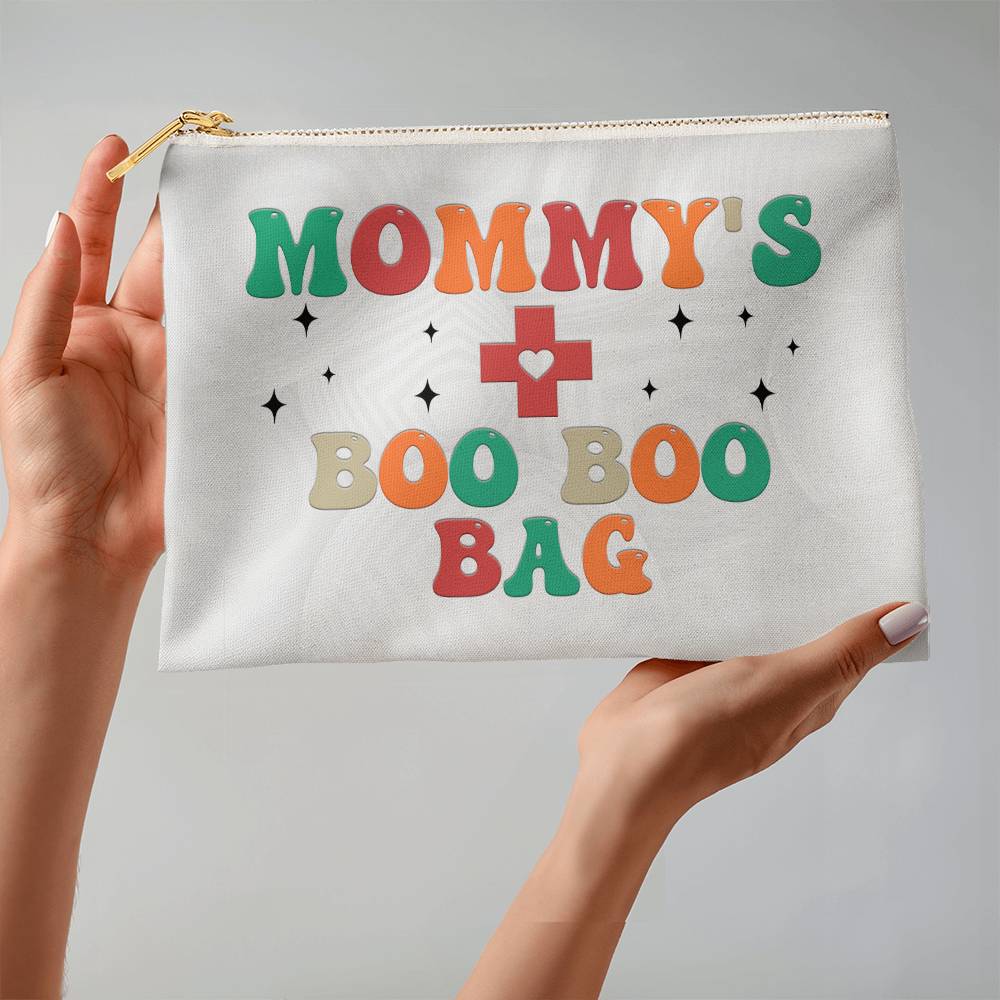 Mommy's Boo Boo Bag, Fabric Zippered Pouch, Large