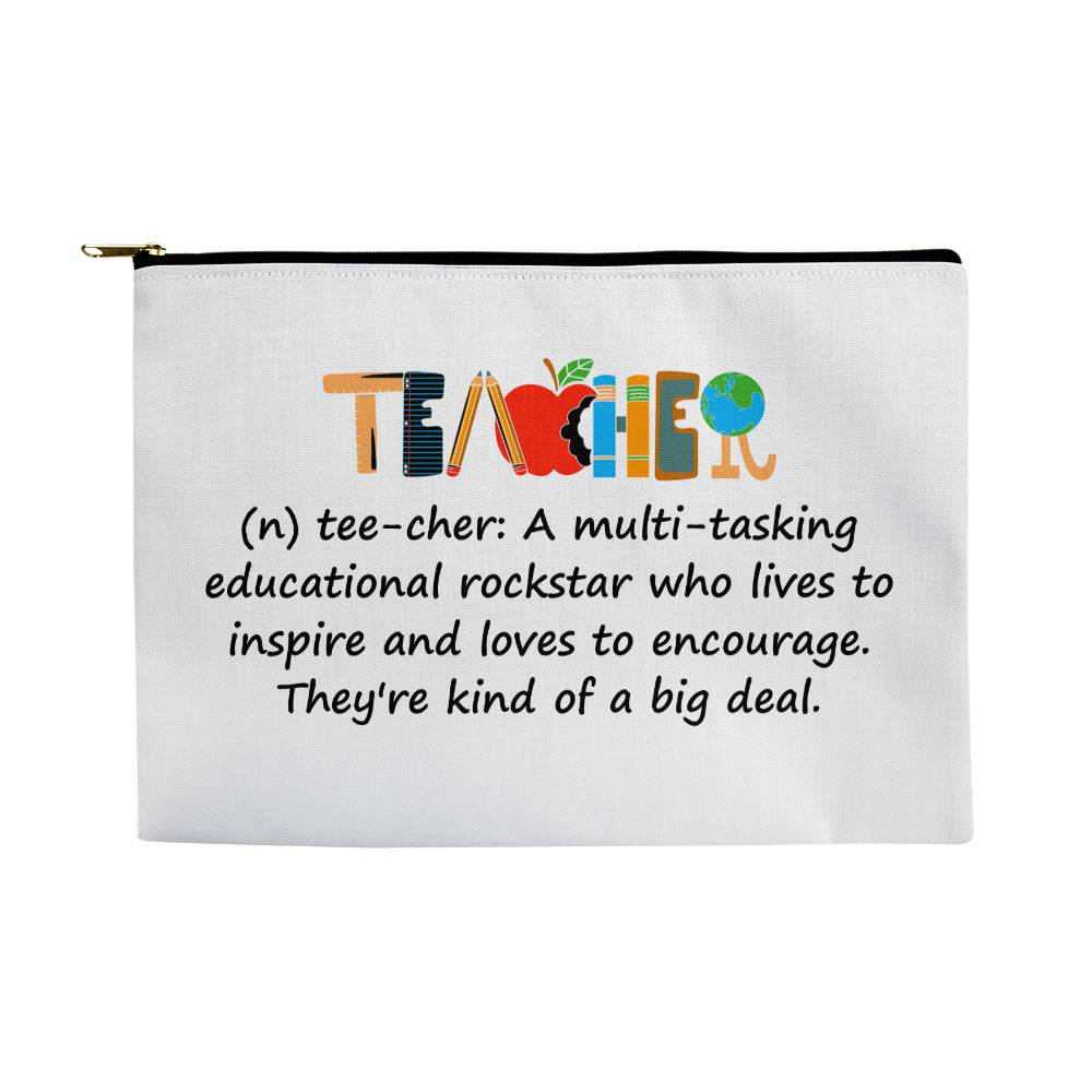 Definition of "Teacher" Fabric Zippered Pouch Large