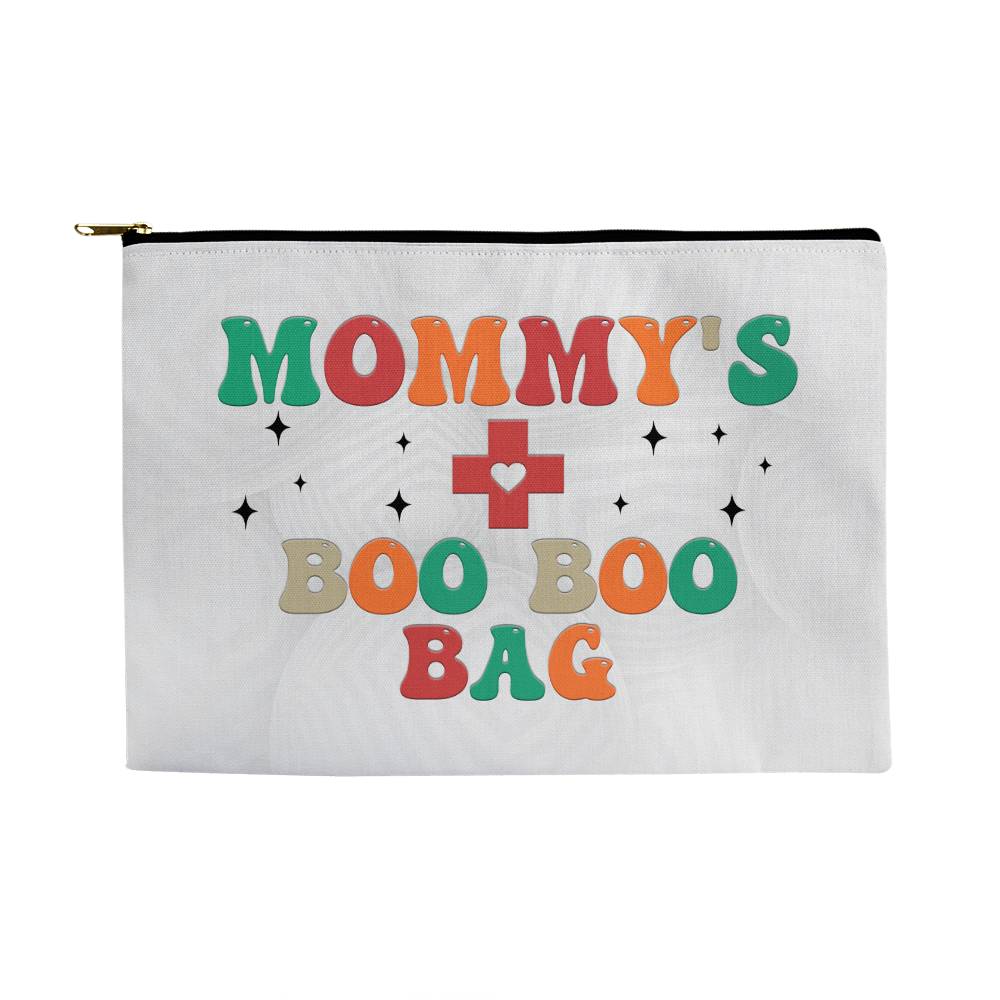 Mommy's Boo Boo Bag, Fabric Zippered Pouch, Large